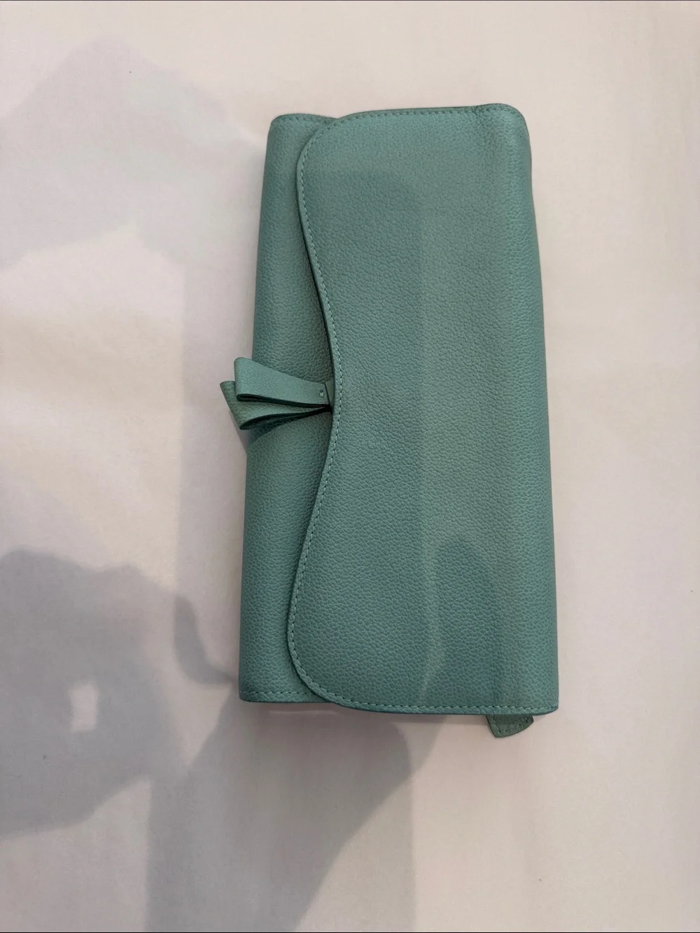 Leather Travel Jewelry Roll Organizer in Tan with Turquoise Accents